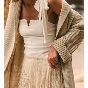 Free People Intimately Lola Bodysuit: Size Small, Color Ivory